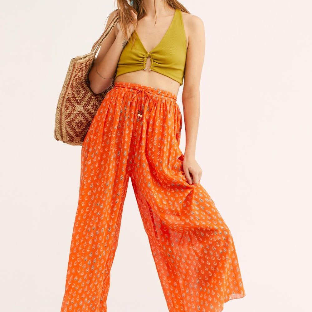 Free People Intimately Tangerine Combo Pants NWT